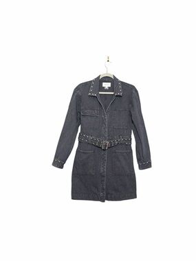 Current/Elliott The Debbie Studded Shirt Dress Denim